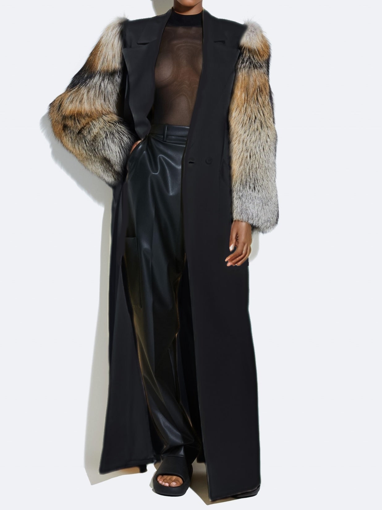 Eco-friendly Fur Stitching Coat