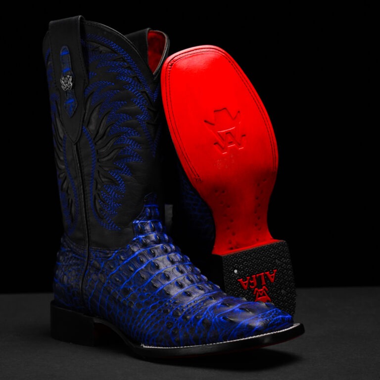 Blue Caiman Neck – Square Toe