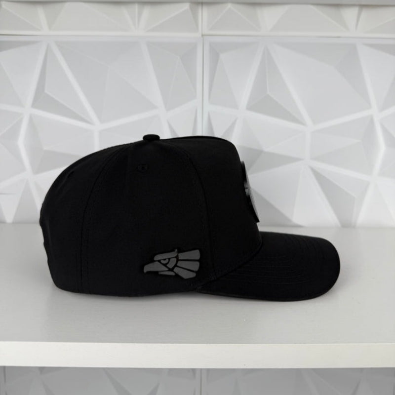 Black Plate Snapback Cap