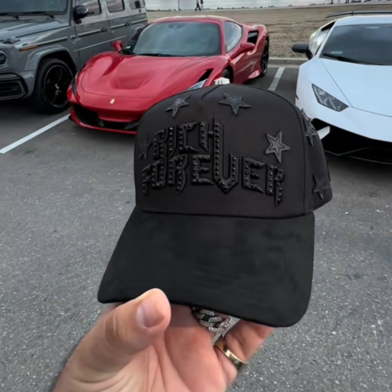 RICH FOREVER Black Snapback Cap