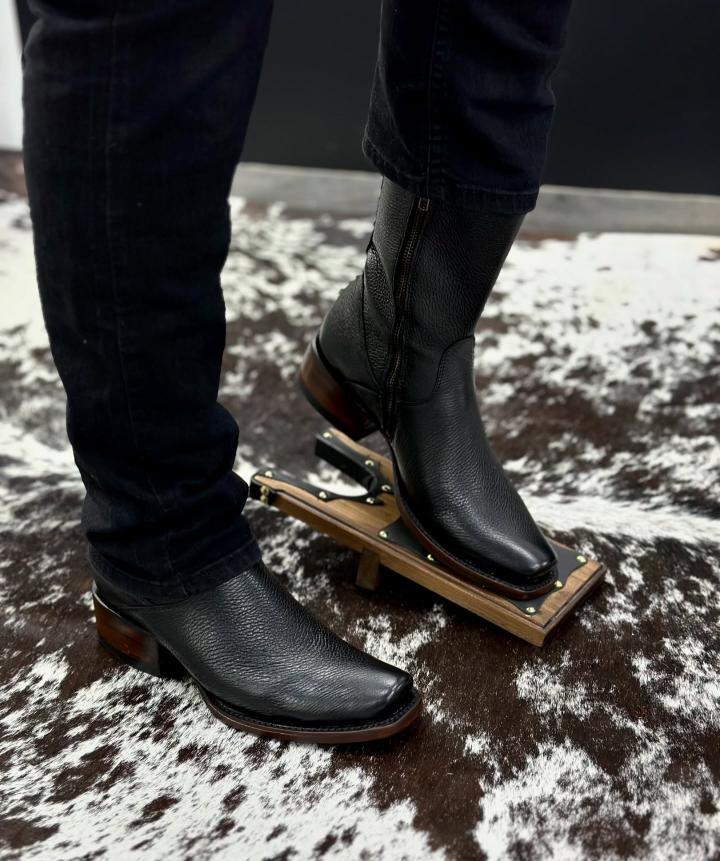 Original Deerskin Square Toe Cowboy Boots