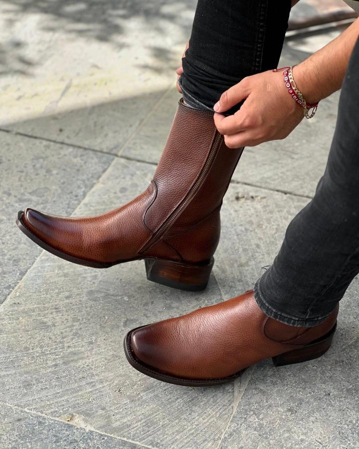 Original Deerskin Square Toe Cowboy Boots