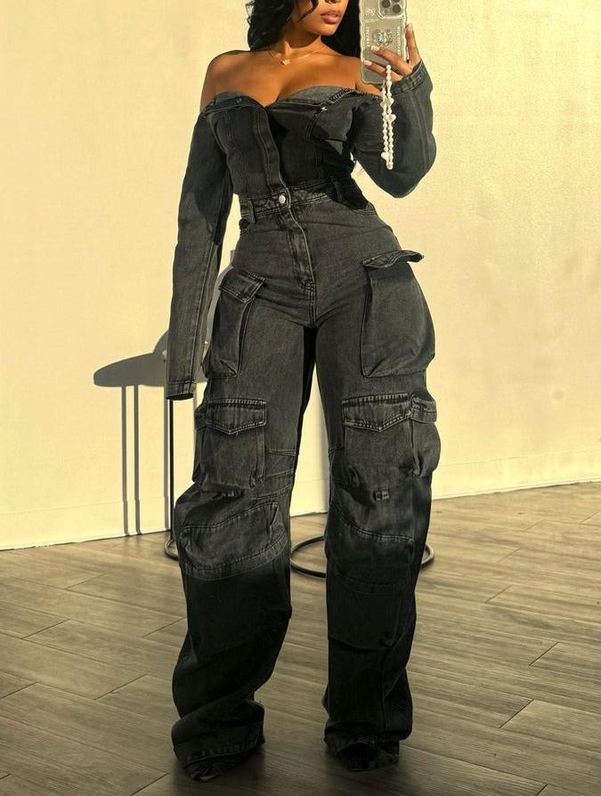 Ultimate Denim Off Shoulder Jumpsuit