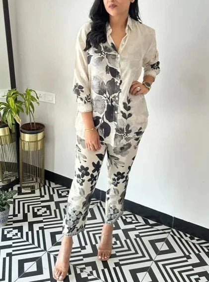 Black Leaf Two Piece Set