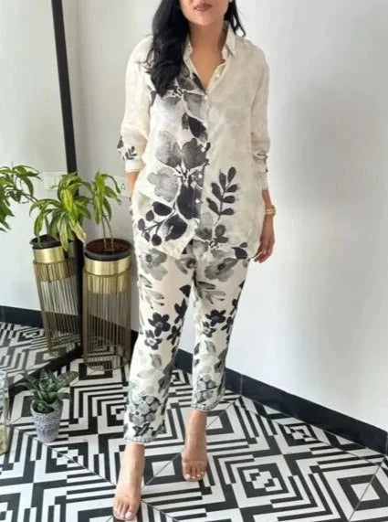 Black Leaf Two Piece Set