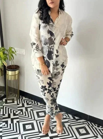 Black Leaf Two Piece Set