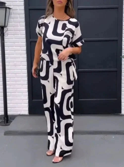 Casual Round Neck Two Piece Set