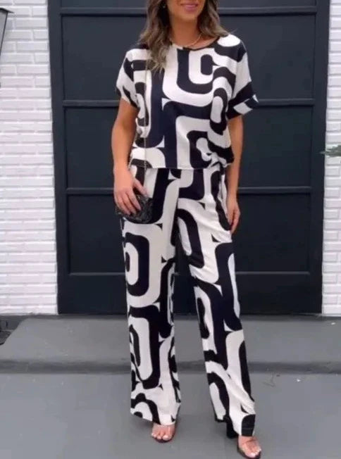 Casual Round Neck Two Piece Set