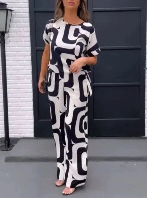 Casual Round Neck Two Piece Set