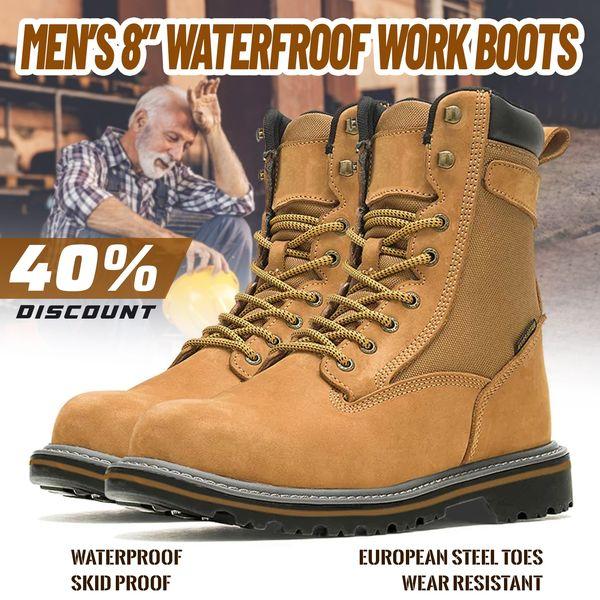Men's 8" Waterproof Work Boots-Free Shippingđ„