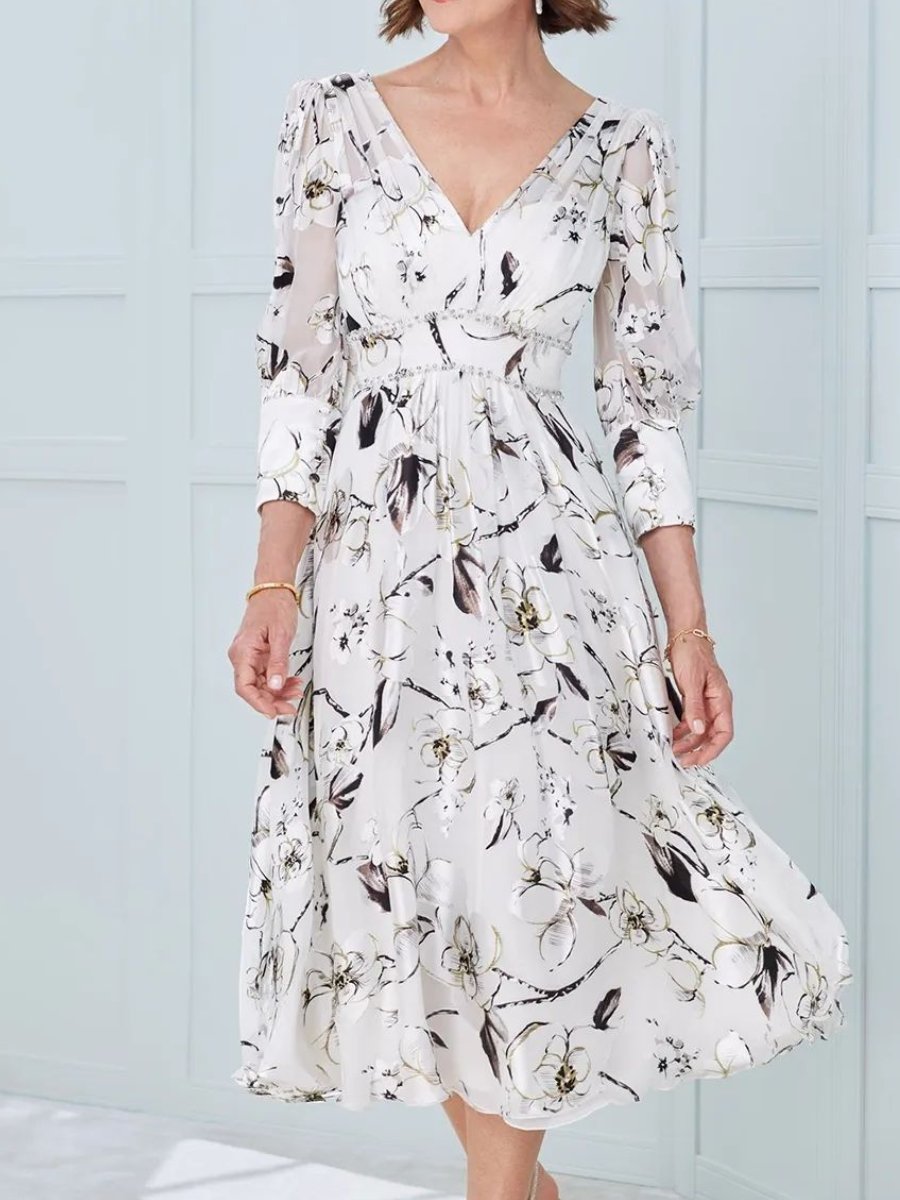 Chiffon Floral A-line Dress