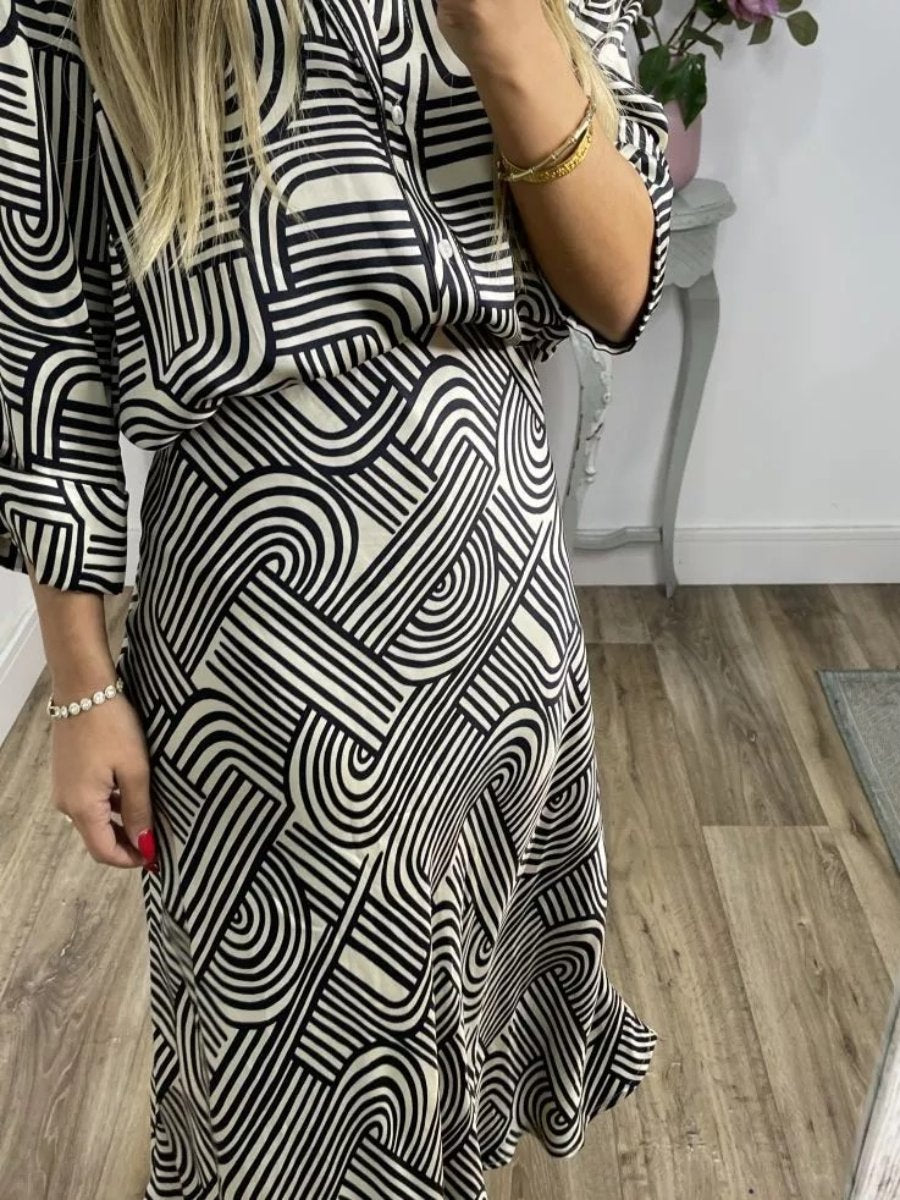 Striped Satin Set Dress