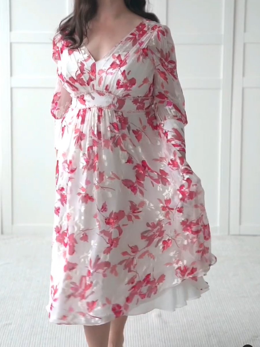 Chiffon Floral A-line Dress