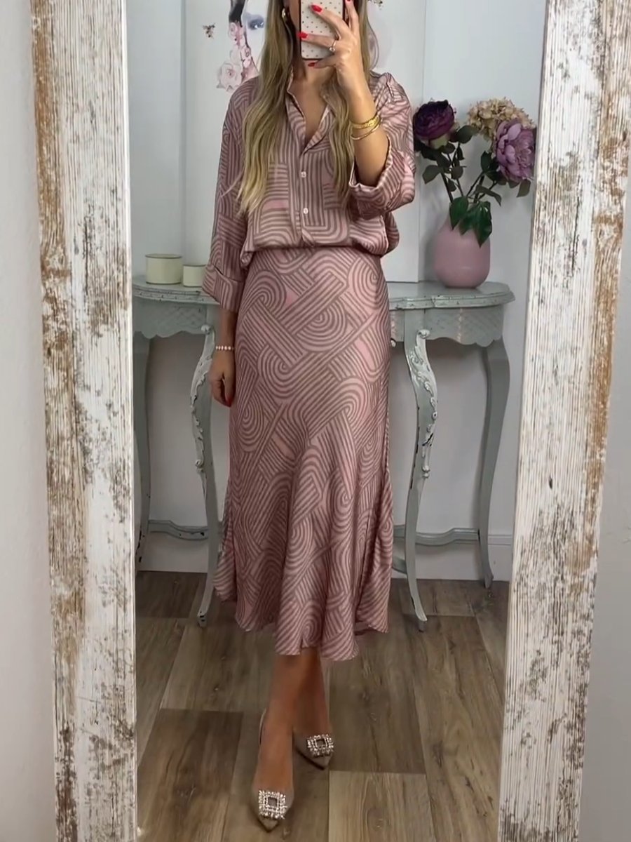 Striped Satin Set Dress