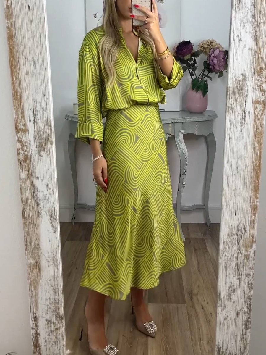 Striped Satin Set Dress