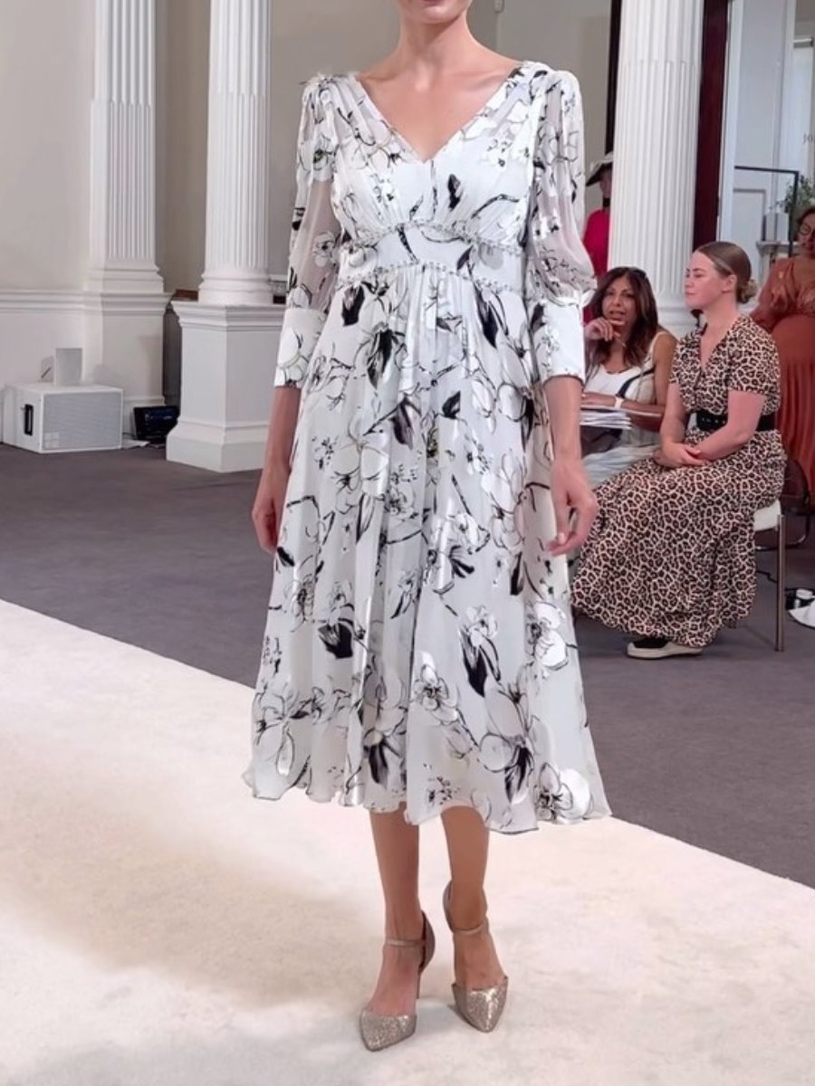 Chiffon Floral A-line Dress