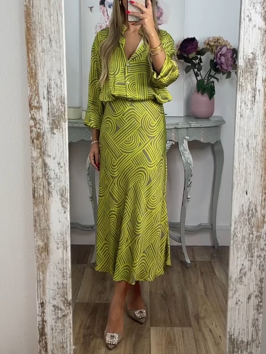 Striped Satin Set Dress