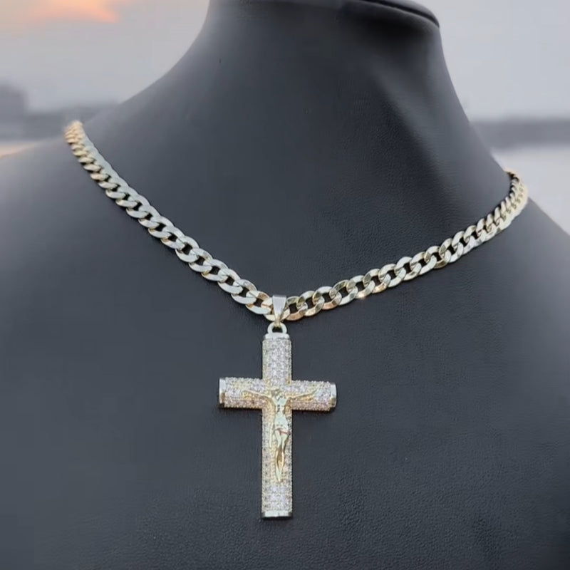 Golden Figaro Chain Cross