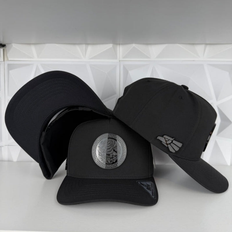 Black Plate Snapback Cap