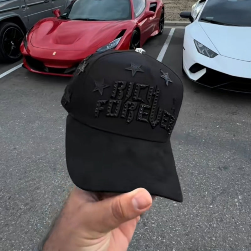 RICH FOREVER Black Snapback Cap