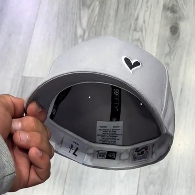 All Grey Black Heart Cap