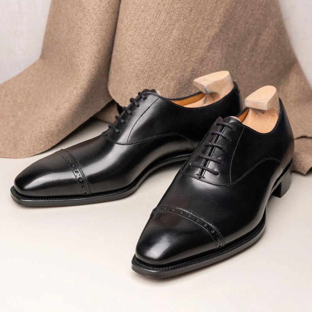 Men's Wingtip Oxford Dress Shoes - Premium Cowhide Formal Footwear