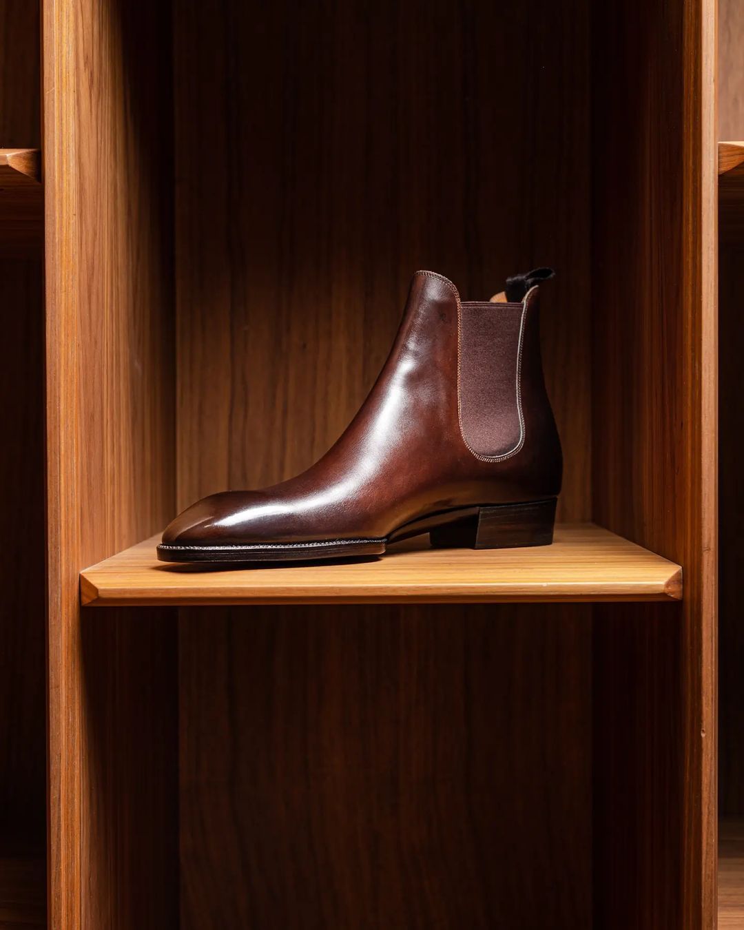 Height Increasing Leather Fenland Slip On Chelsea Boots