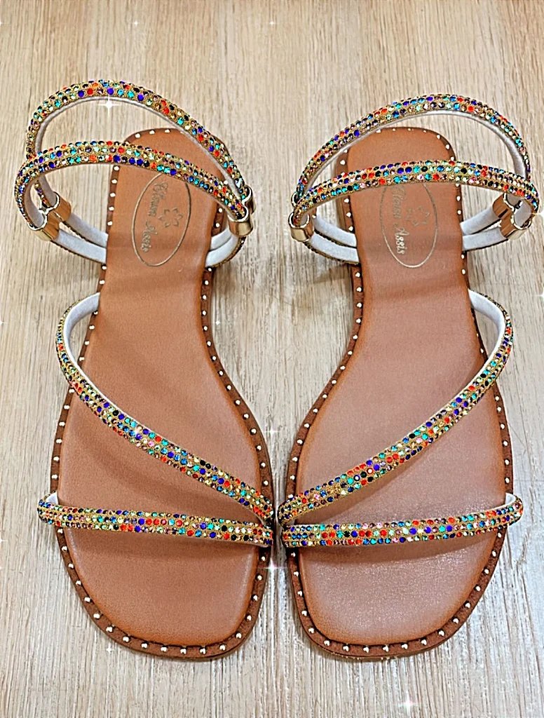 Women's Sandals Summer Rhinestone Flat