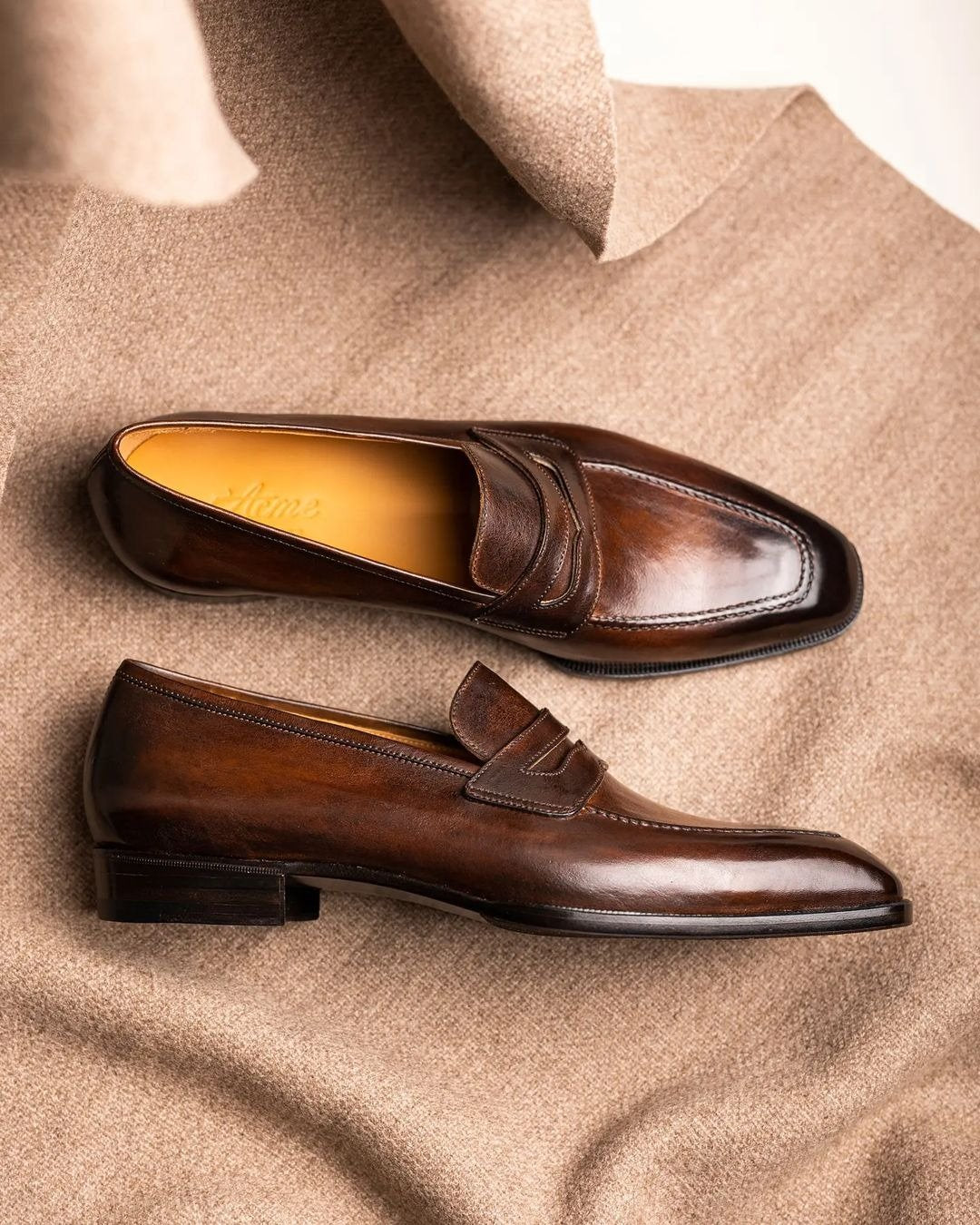 Tan Leather Evander Penny Loafers - Formal Shoes