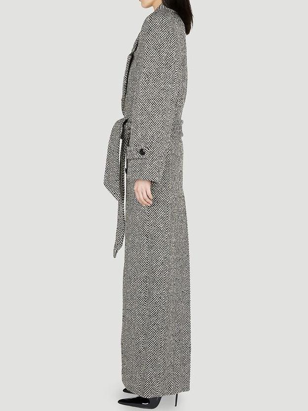 Oversized Coat in Chevron Wool