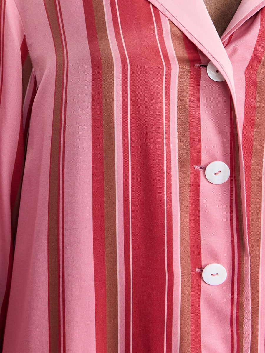 Pink Stripes Party Pajama With Feathers