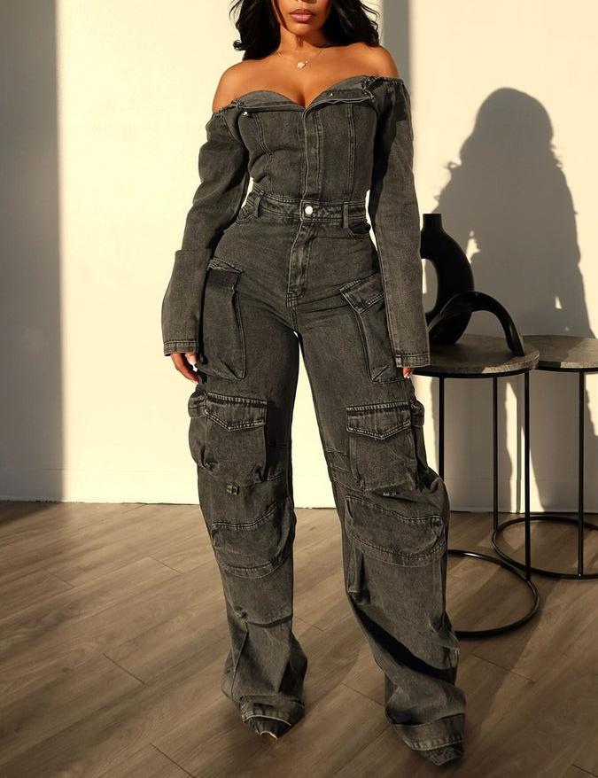 Ultimate Denim Off Shoulder Jumpsuit