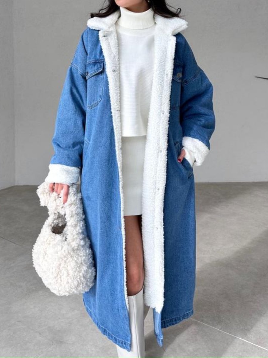 Fur Inside Denim Coat