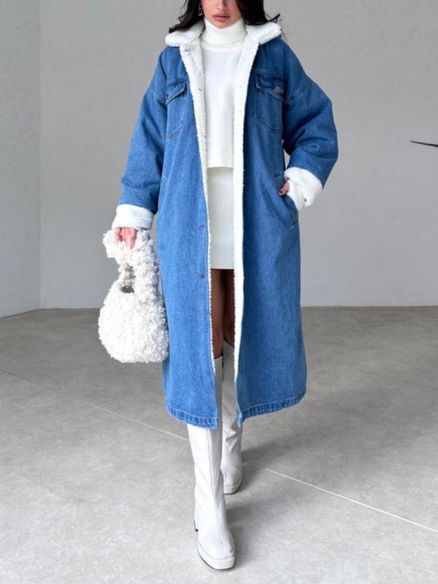 Fur Inside Denim Coat